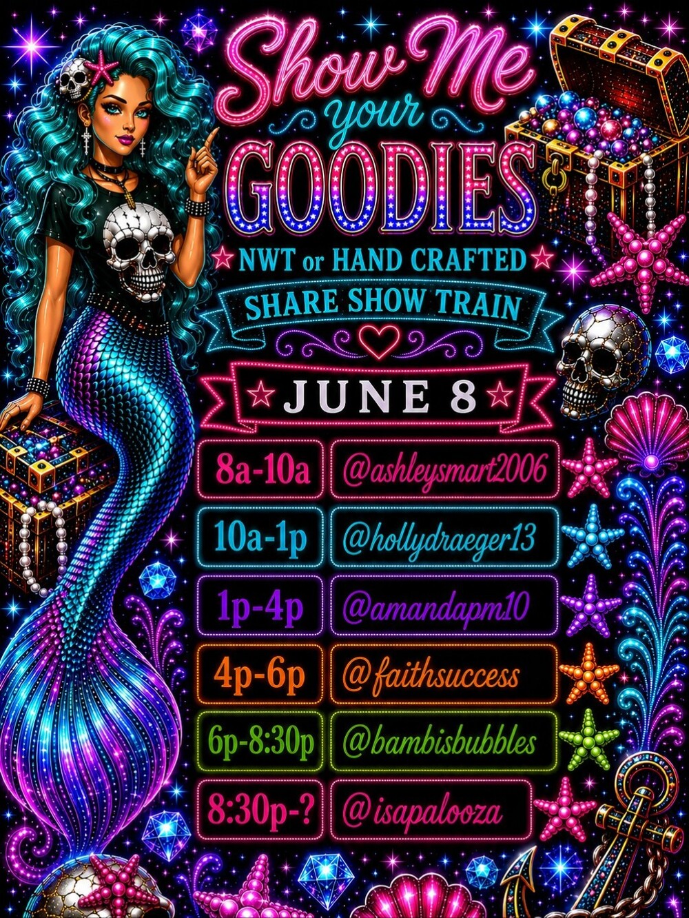6/8Show Me Your Goodies Monday Share Show Train NWT! or HandCrafted 8am To Late